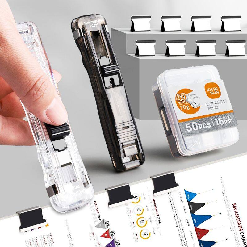 Deli Metal Clip Push Clipper Latest Stapler Paper Fixing Organizing