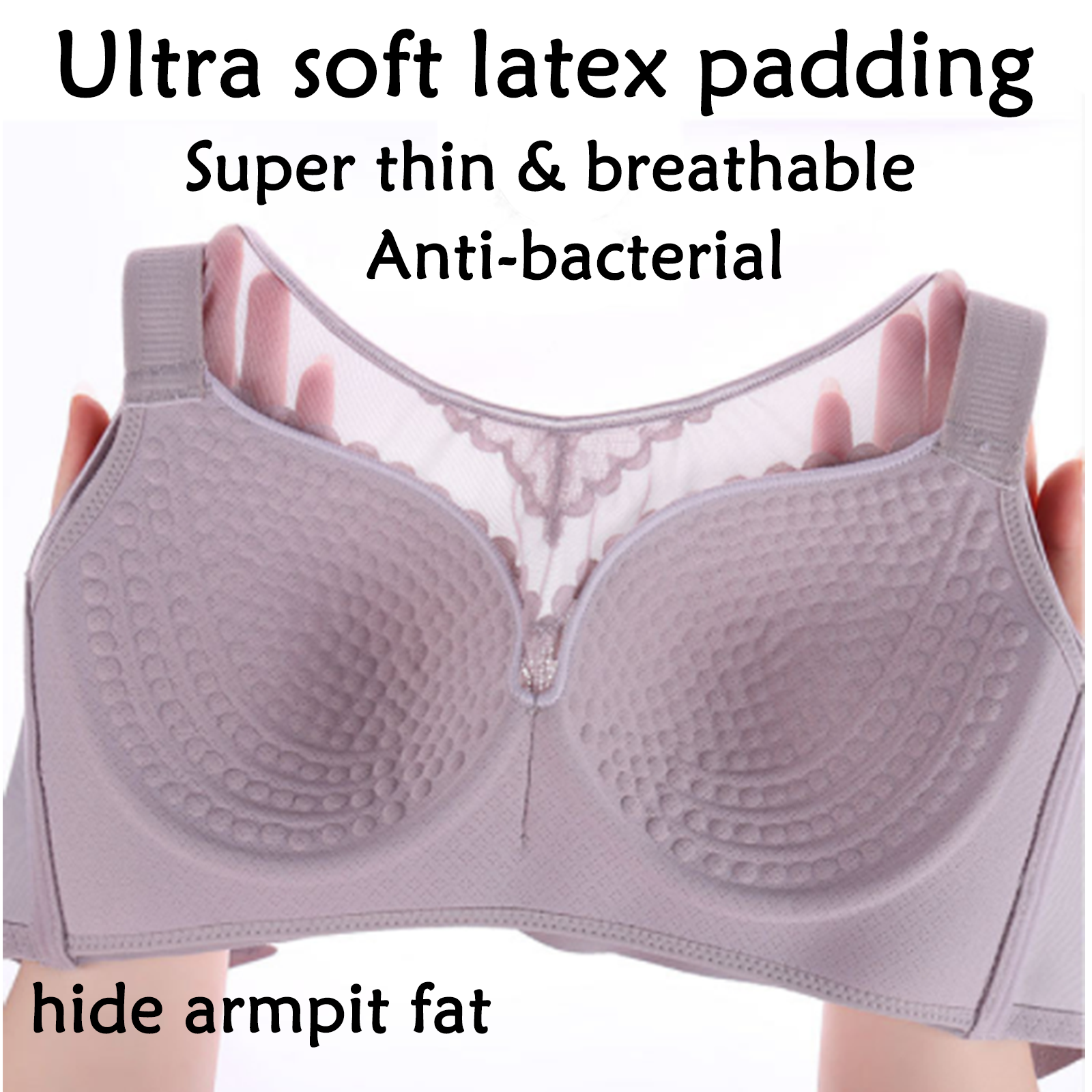 Quality Assurances】Plus Size 34-46 CUP B~D Thin Section Full Cup Latex Bra  Adjustable Type Anti-Sagging No Steel Ring Push Up Bra Women Lingerie Sexy  Underwear