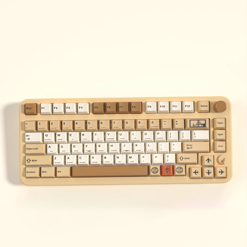 JIASHI Stamp keycaps original height PBT keycaps five-sided sublimation classic retro customized personalized keycaps