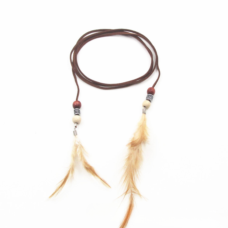 Belt Women's All-Match Decorative Feather Belt Women's Headband Thin Belt Fashion Casual Belt Gm2068