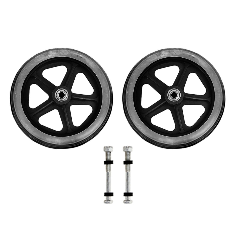 2pcs%206/7/8inch%20Front%20Caster%20Wheels%20Solid%20Tire%20Wheel%20Wheelchair%20Replacement%20Part%20-%20Image%202