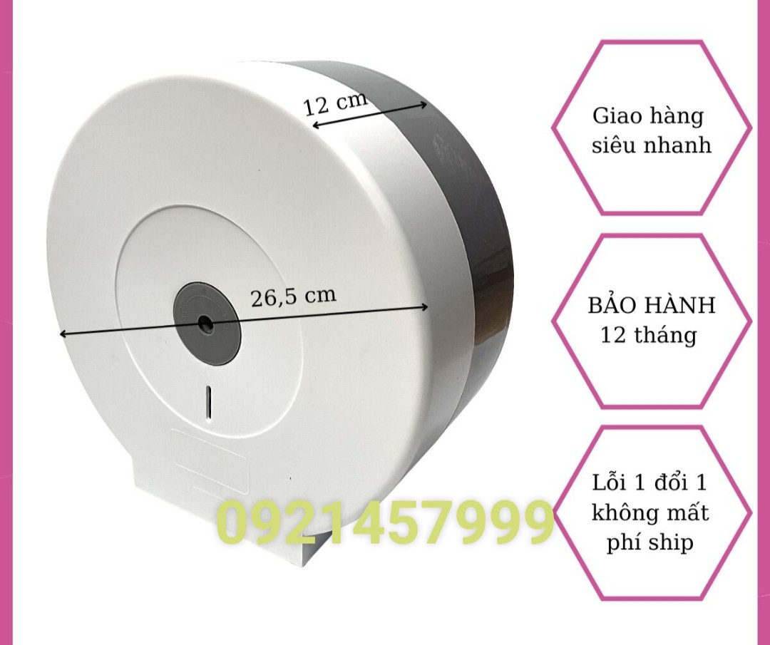 Hộp đựng giấy vệ sinh cuộn lớn - trắng