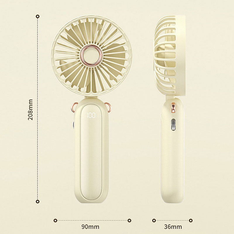 SADA USB digital display 100-stop infinite small fan rechargeable portable folding silent mini aromatherapy fan