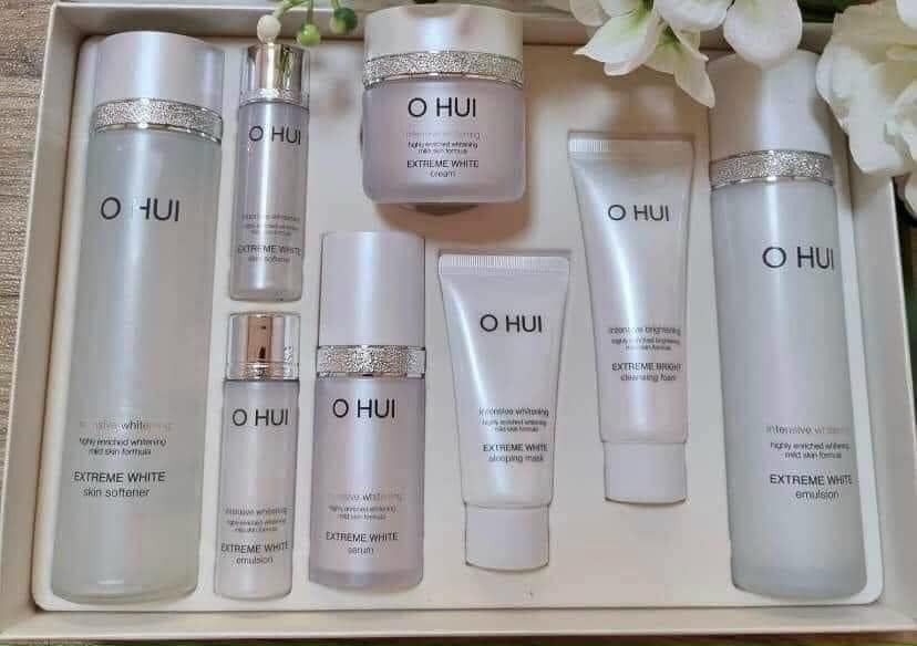 Set dưỡng trắng da Ohui extreme white mẫu mới nhất 8sp - Hàng chuẩn AUTH Korea