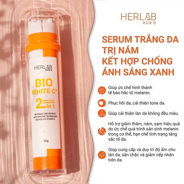 Kem chống nắng 2 in 1  Herlab bio white C +