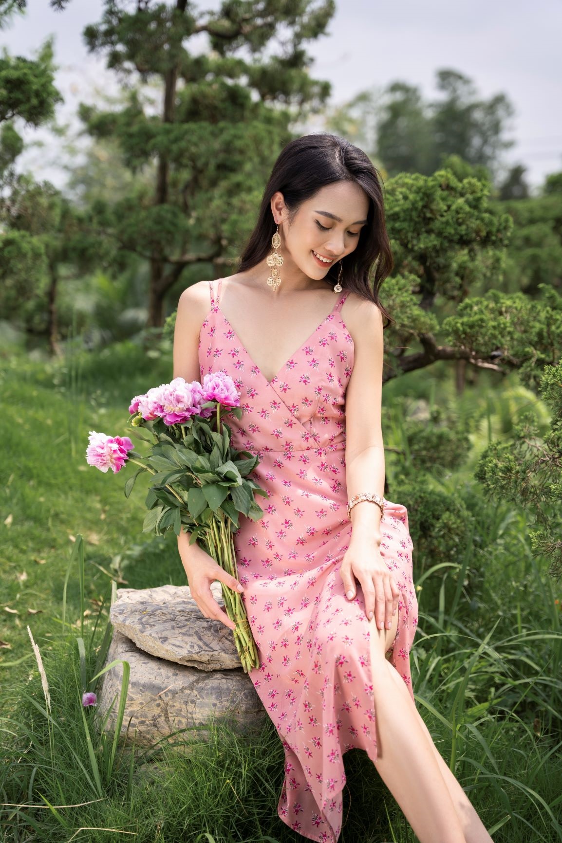 Đầm Hai Dây Đan Lưng Thân Sau Mã D3011-21