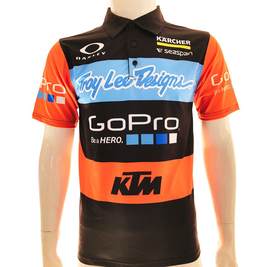 Áo thun nam có cổ tem xe KTM