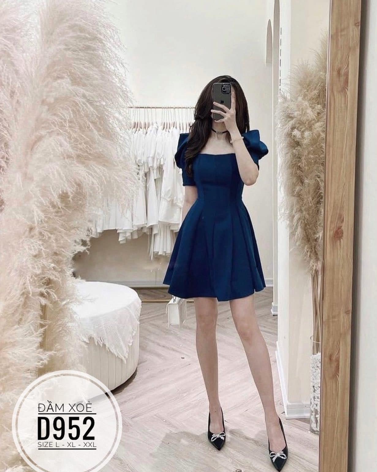 ĐẦM BIGSIZE NHÚN TÀ CHỮ A ĐI TIỆC (L-2XL)