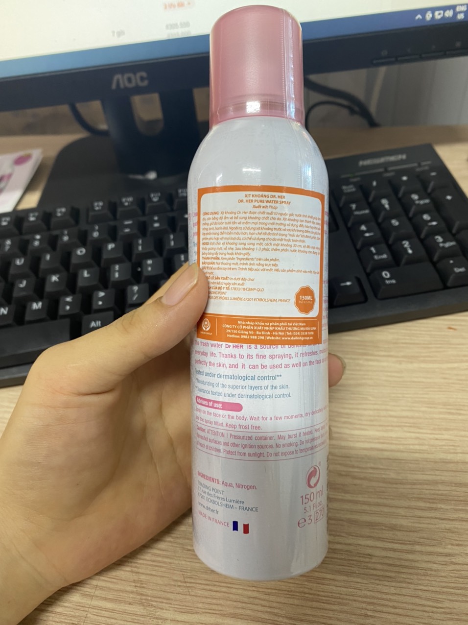Xịt khoáng Cấp Ẩm Làm Dịu Da Pháp Dr Her_150ML