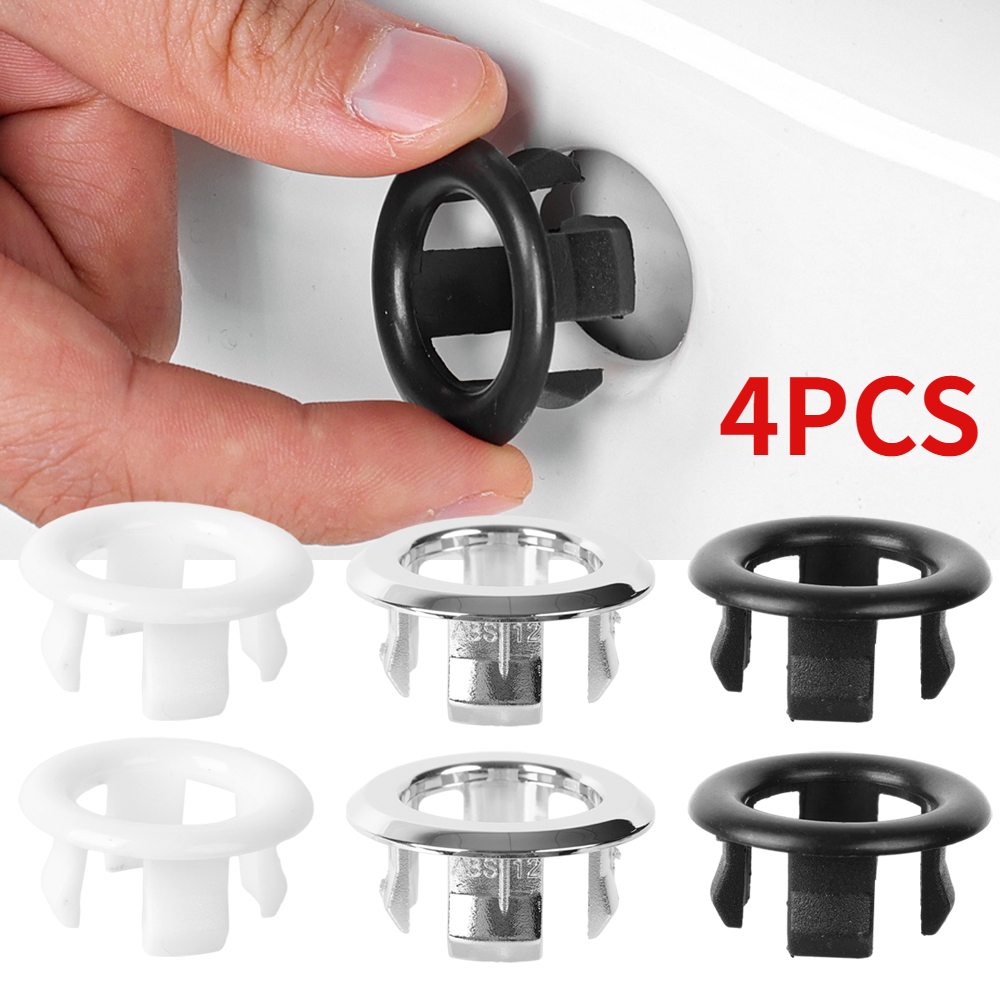 1/4pcs Wash Basin Overflow Hole Decorative Ring Plastic Overflow Ring Kitchen Bathroom Sink Bathtub Accessories