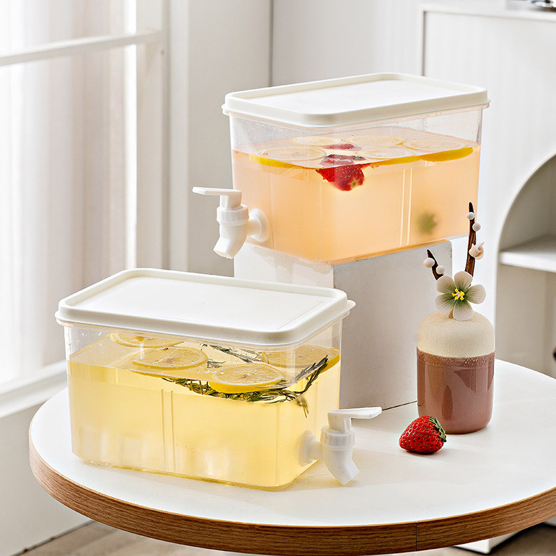 5L large capacity cold kettle Tap cold kettle water tank Thickened plastic material Cold bucket With faucet Household juice bucket