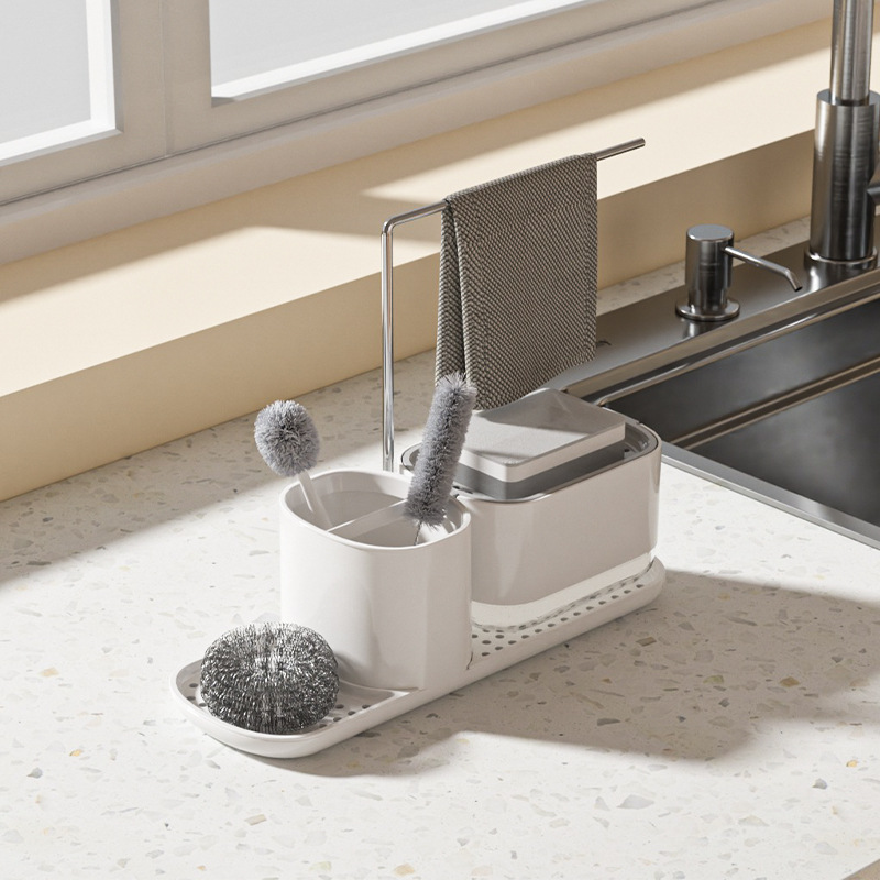 Soap dish Press-on household automatic dispenser box, desktop hand sanitizer storage box, bathroom countertop, towel rack, creative soap dish