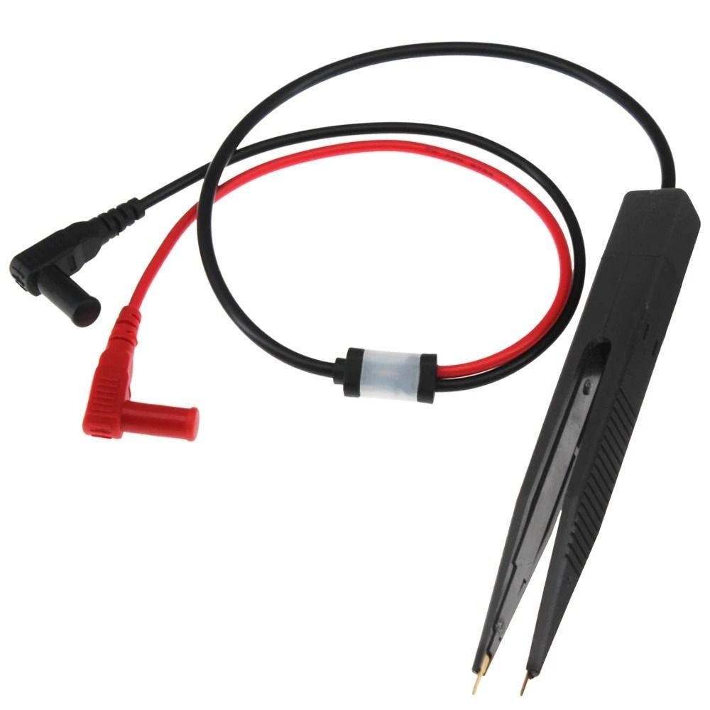 HELLOTOOL SMD SMT Chip Durable Meter Tweezer Electronics Tweezer Resistance Tweezers Capacitor Resistanc Test Pens Lead Probe Test Clip LCR Test Pen