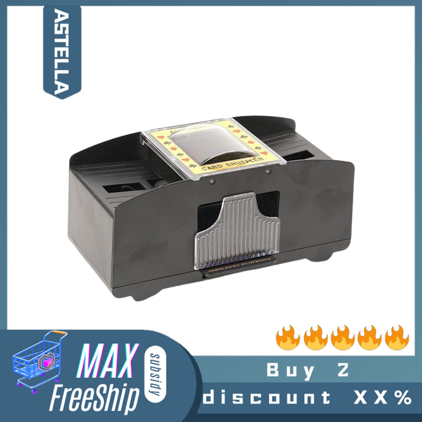 ASTELLA Battery-powered Card Shuffler Automatic Card Shuffler Machine for Home Use Battery Operated Easy to Use Convenient Playing Card Shuffler Perfect