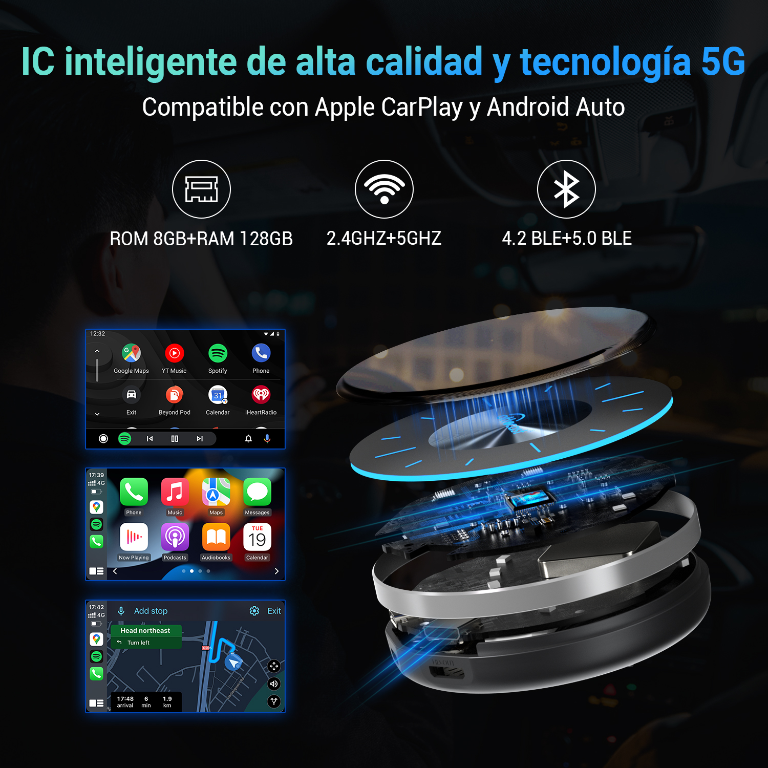 P3 Android Automotive Os Ottocast P3 CarPlay TV Box for Netflix Spotify Android Auto Car Play ...