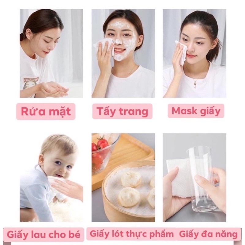 Cuộn khăn khăn tẩy trang, lau mặt dùng 1 lần.