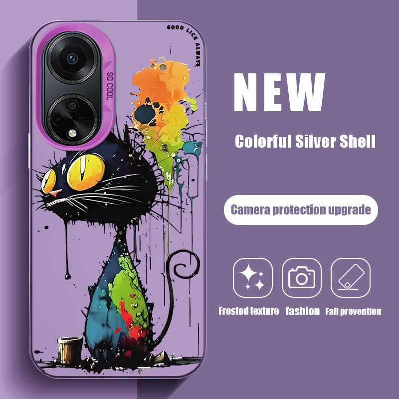 Case OPPO A98 5G Graffiti Monkey Graffiti Doraemon Graffiti Panda Graffiti Astronaut Graffiti Black Cat Colorful cartoon mobile phone case