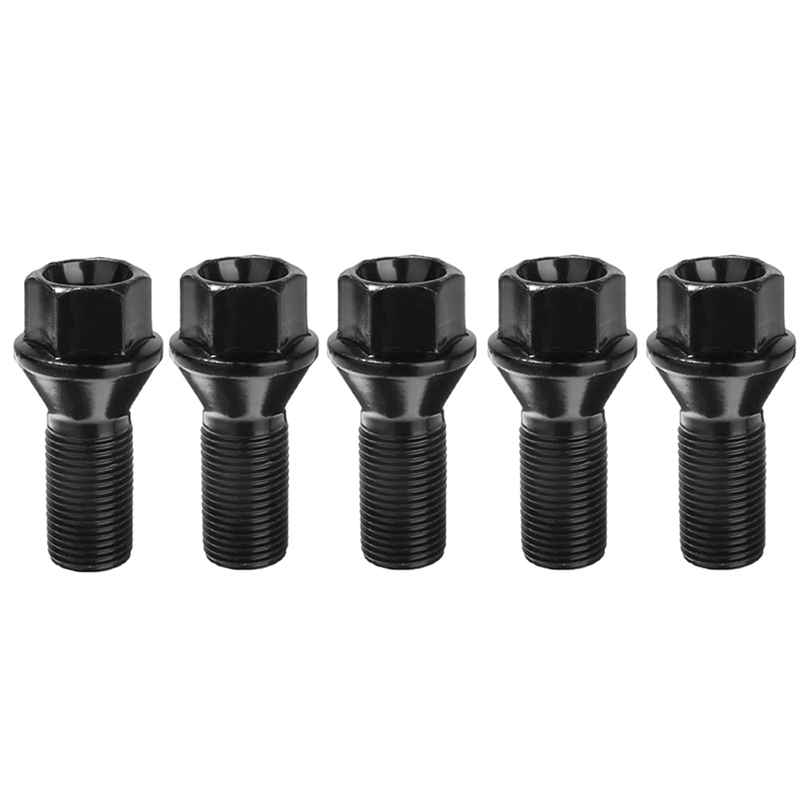 Oasis auto-5pcs m14 x 1.25 black wheel locking lug