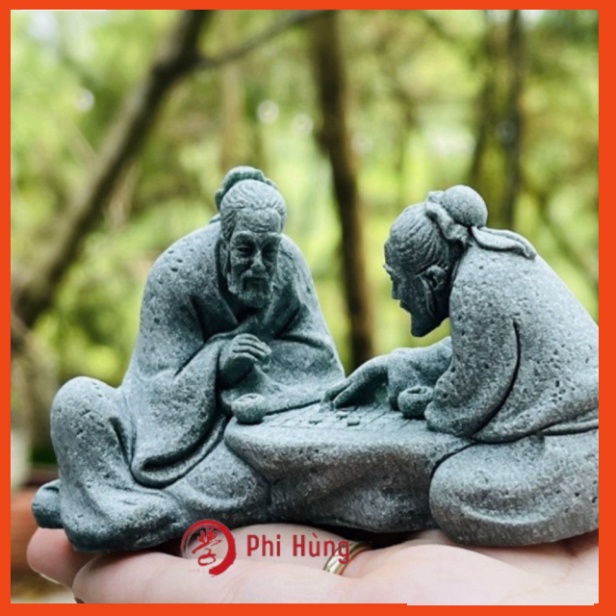 Tượng 2 Ông Lão Đánh Cờ - Đá Sa Thạch