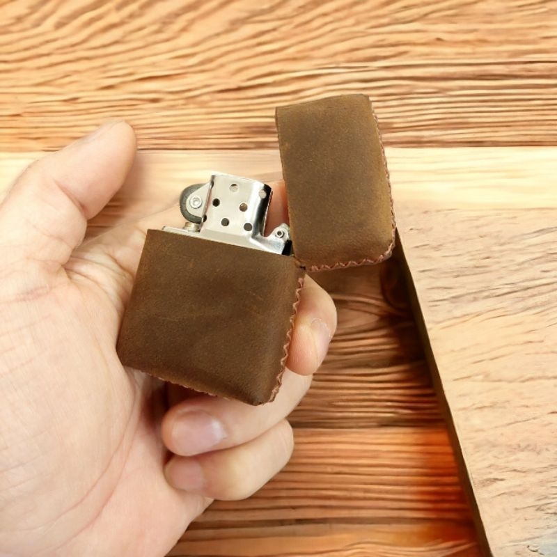 Bao Da Trùm Zippo Classic, Bao da Thật Zippo, da handmade