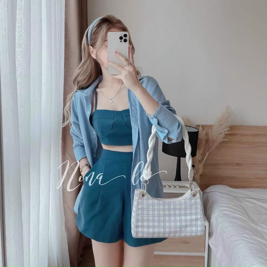 [hàng mới] sét quần áo nữ 3 món tay dài siêu xinh