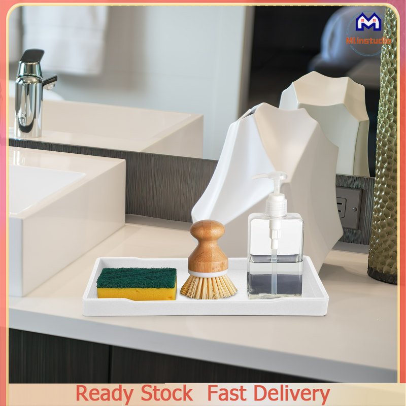 Mlinstudio Rectangle Bathroom Countertop Tray Dressing Table Melamine Jewelry Holder Towel Storage
