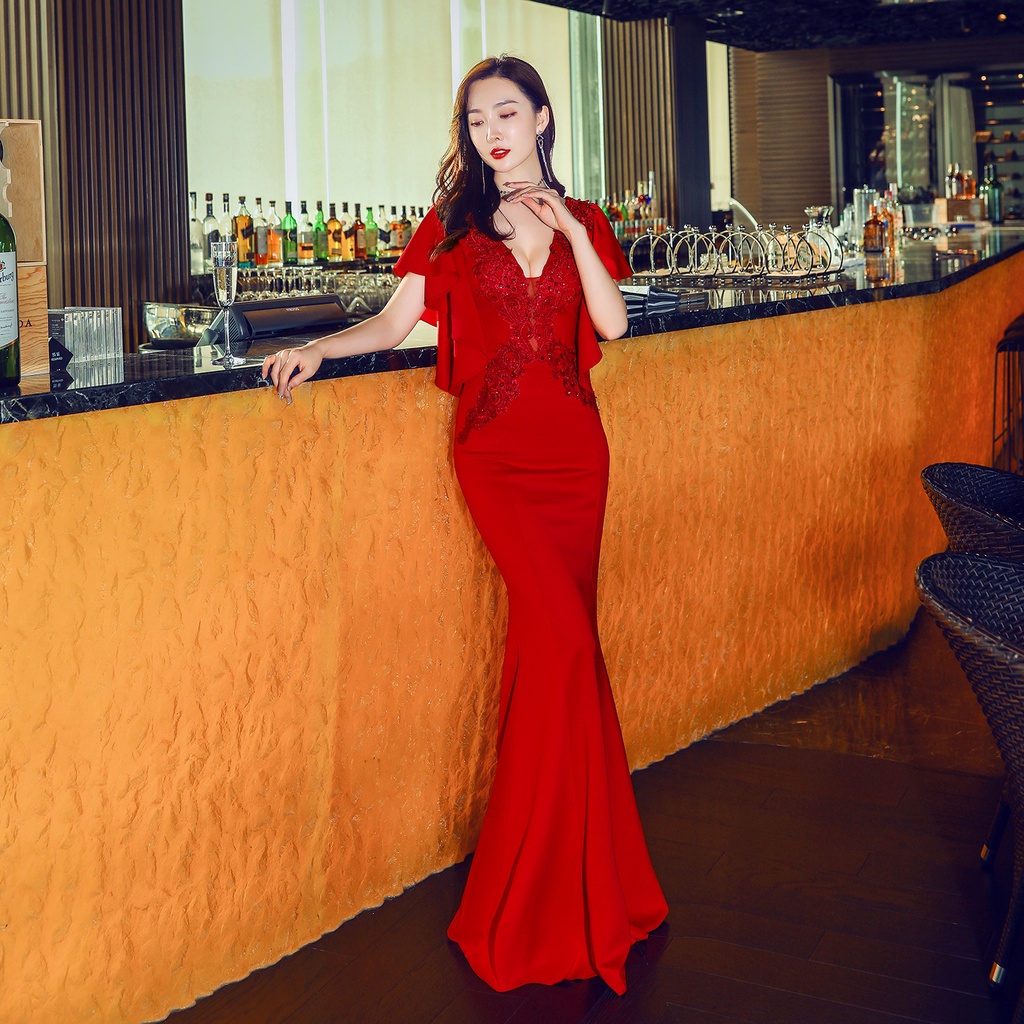 利Đầm Đuôi Cá Dự Tiệc Thiết Kế Thanh Lịch Cho Nữ
