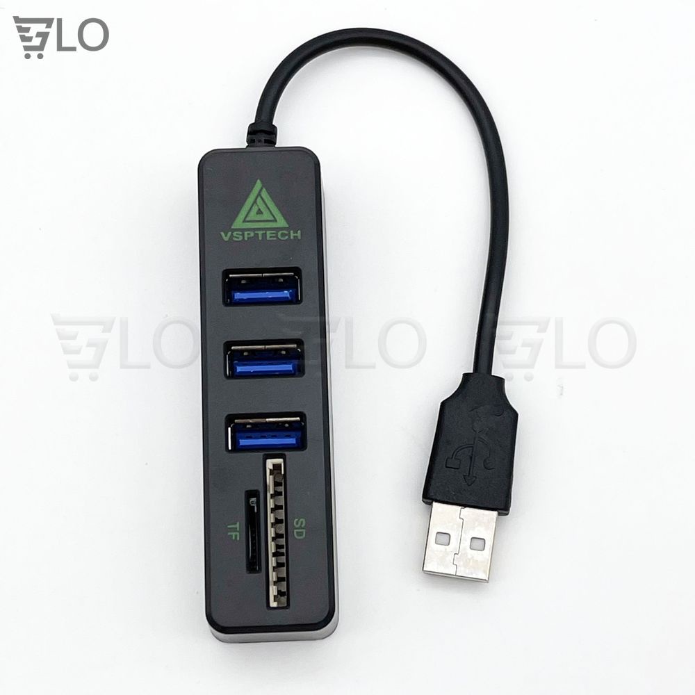 Hub Usb Gồm 3 Cổng Usb Kèm Đầu Đọc Thẻ Nhớ SD/TF