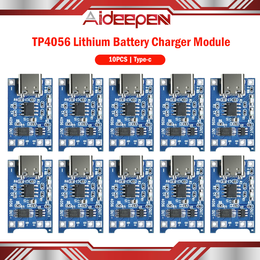 人気カラーの Aideepen 10個セット TP4056 Type-C USB 5V 1A リチウム電池充電器モジュール Type-C充電ボード  デュアル保護機能 gts.com.pe