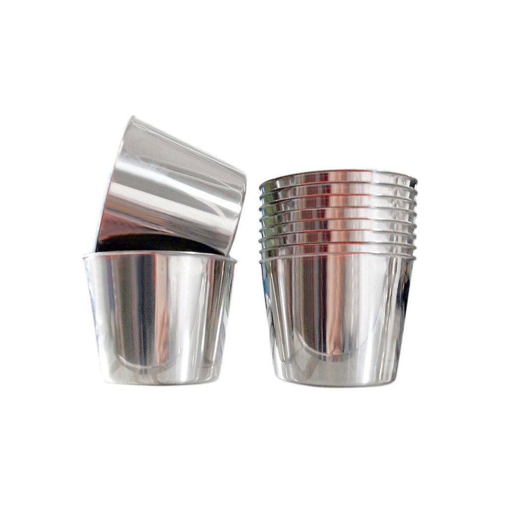 Set 5 ly làm nước đá bằng inox 10.5cm x 8cm hàng loại tốt