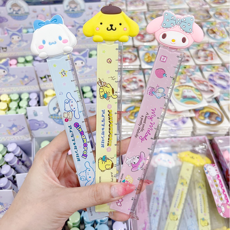 Thước kẻ 15cm đầu charm thú sarino cute - 1 cây