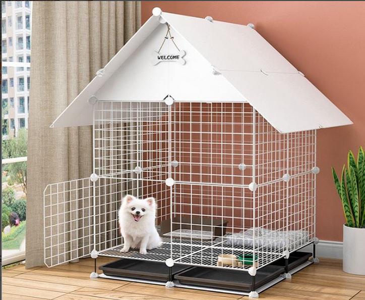 Combo chuồng Chó , Mèo - tự lắp ghép bằng lưới sắt - chó 4 ô , 2 tầng
