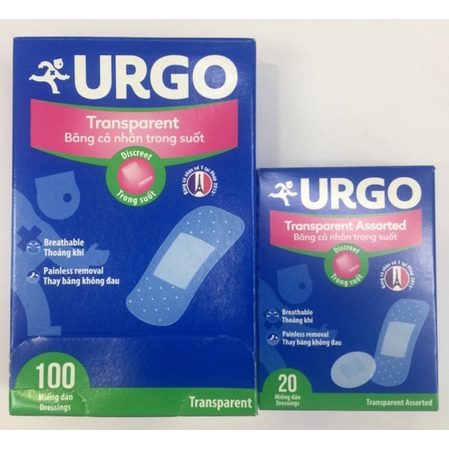 Băng cá nhân Urgo trong suốt (Urgo Transparent Assorted)