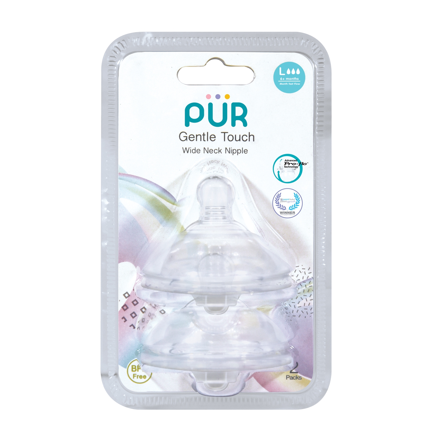 Vỉ 2 núm ty cổ rộng Pur size L