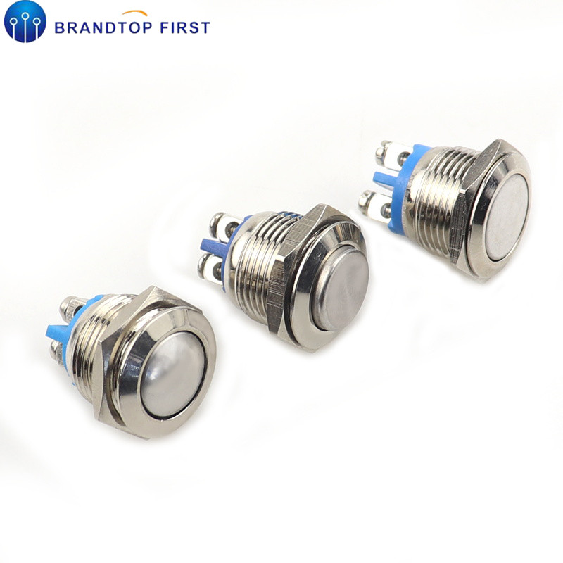 【TrendGlobe】16mm/19mm/22mm Metal Push Button Switch Starter Momentary Waterproof IP65 Doorbell Bell Horn Car Auto Engine PC Power Start. 