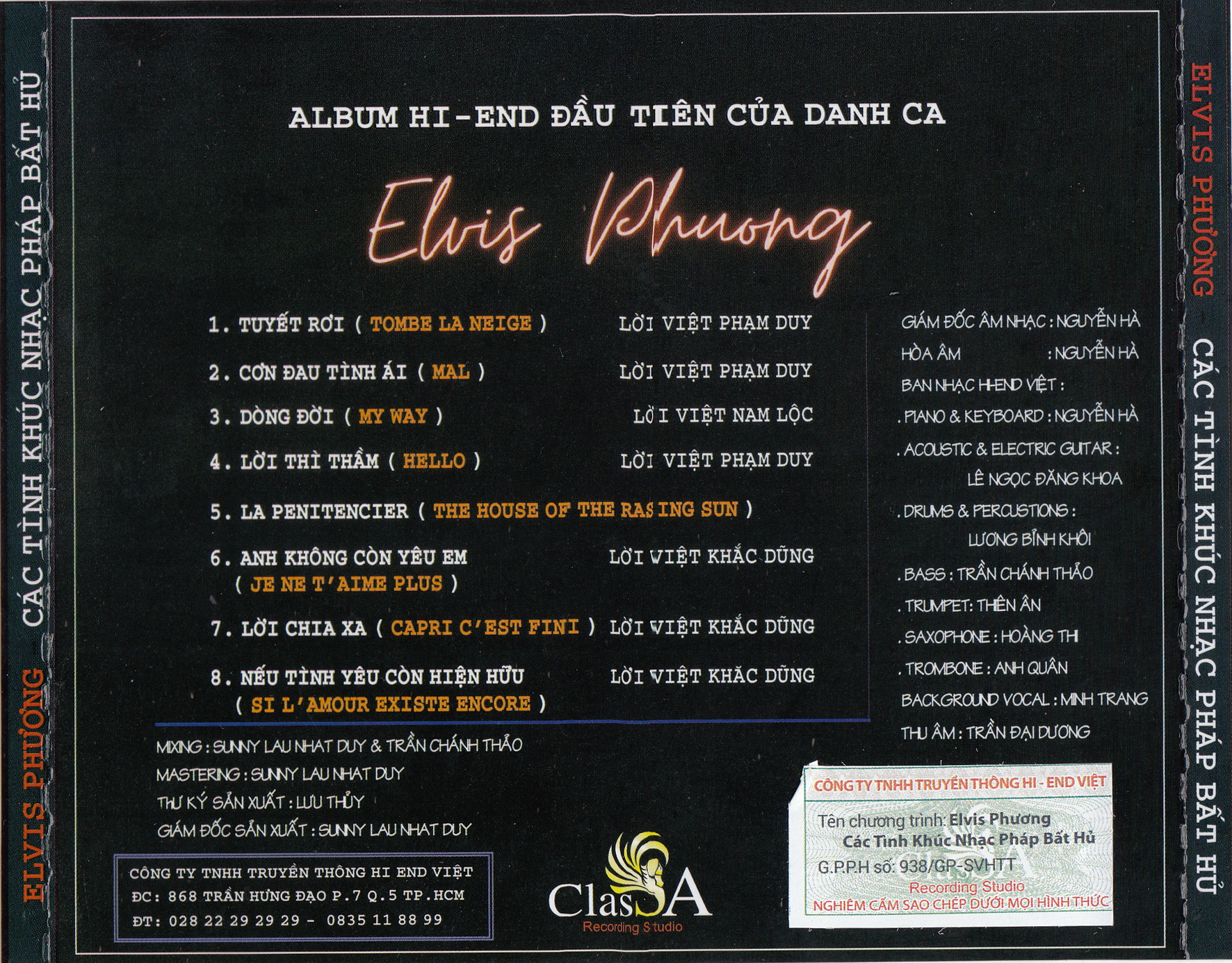 Elvis Phuong - Ca Tinh Khuc Nhac Phap Bat Hu 2020