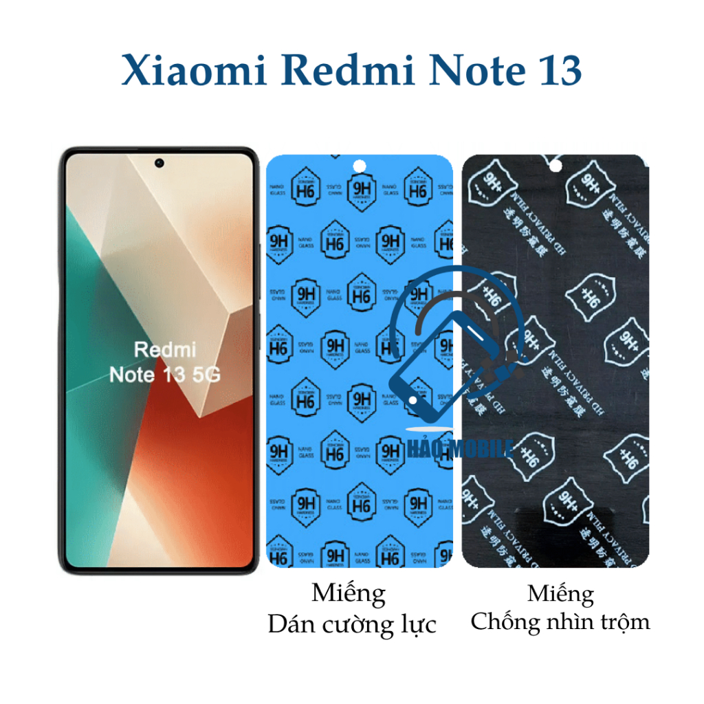 Dán cường lực dẻo nano Xiaomi Redmi Note 13 ( trong suốt và chống nhìn trộm ) full màn