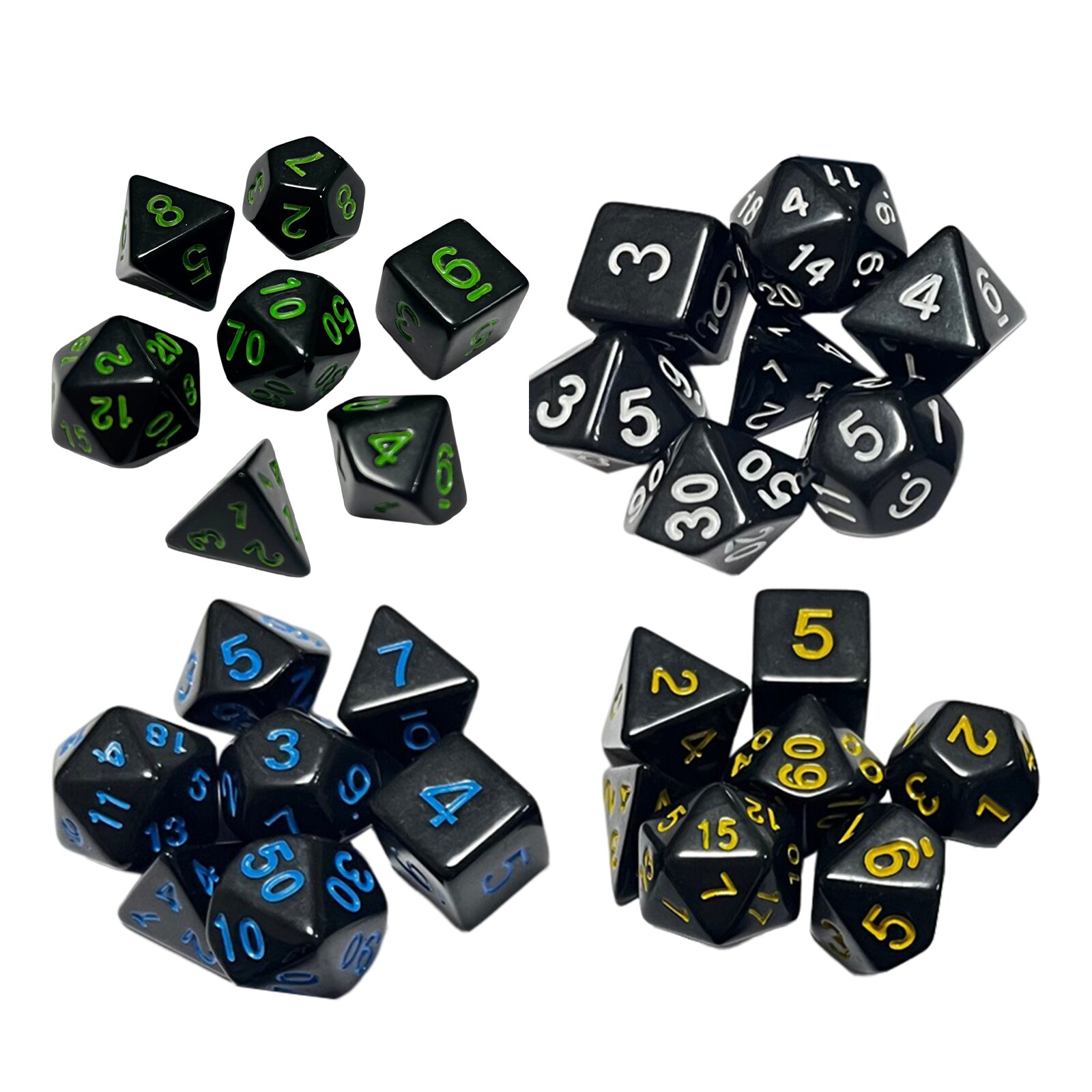 7pcs Mini Polyhedral Dice Set D4 D6 D8 D10 D10 D12 D20 Dices Glitter Game Accessories for Dnd Board Games