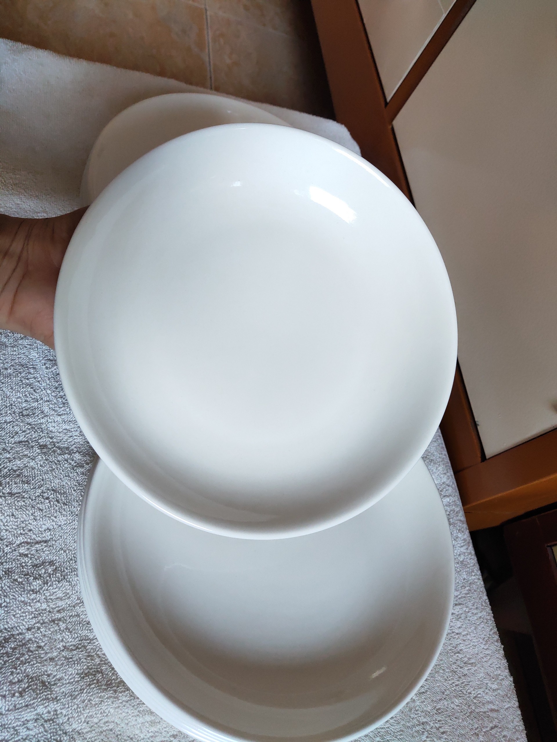 Bộ 6 dĩa sứ trắng cao cấp, kích thước 20cm