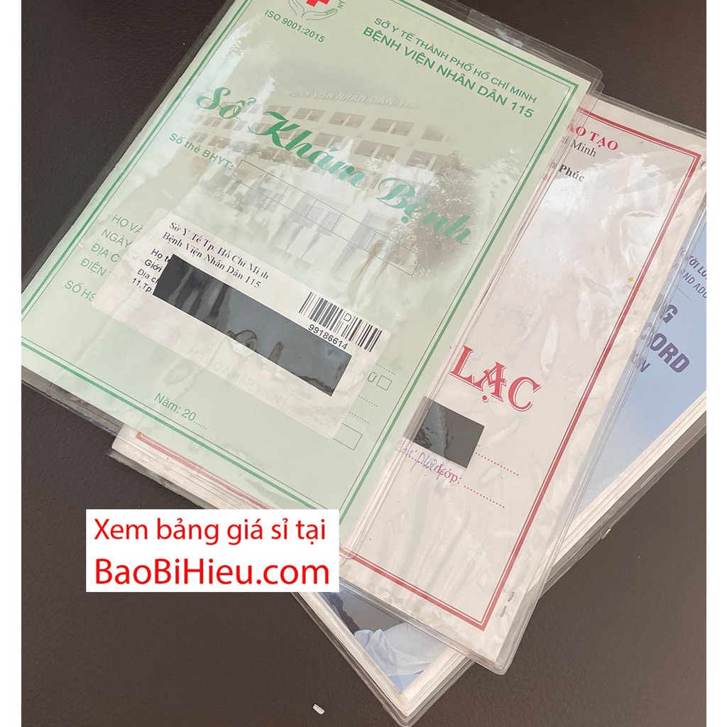 Combo bọc sổ A5 bằng PVC (Sổ tiêm chủng, sổ khám bệnh, sổ liên lạc cỡ A5)... Bao bì Hiếu