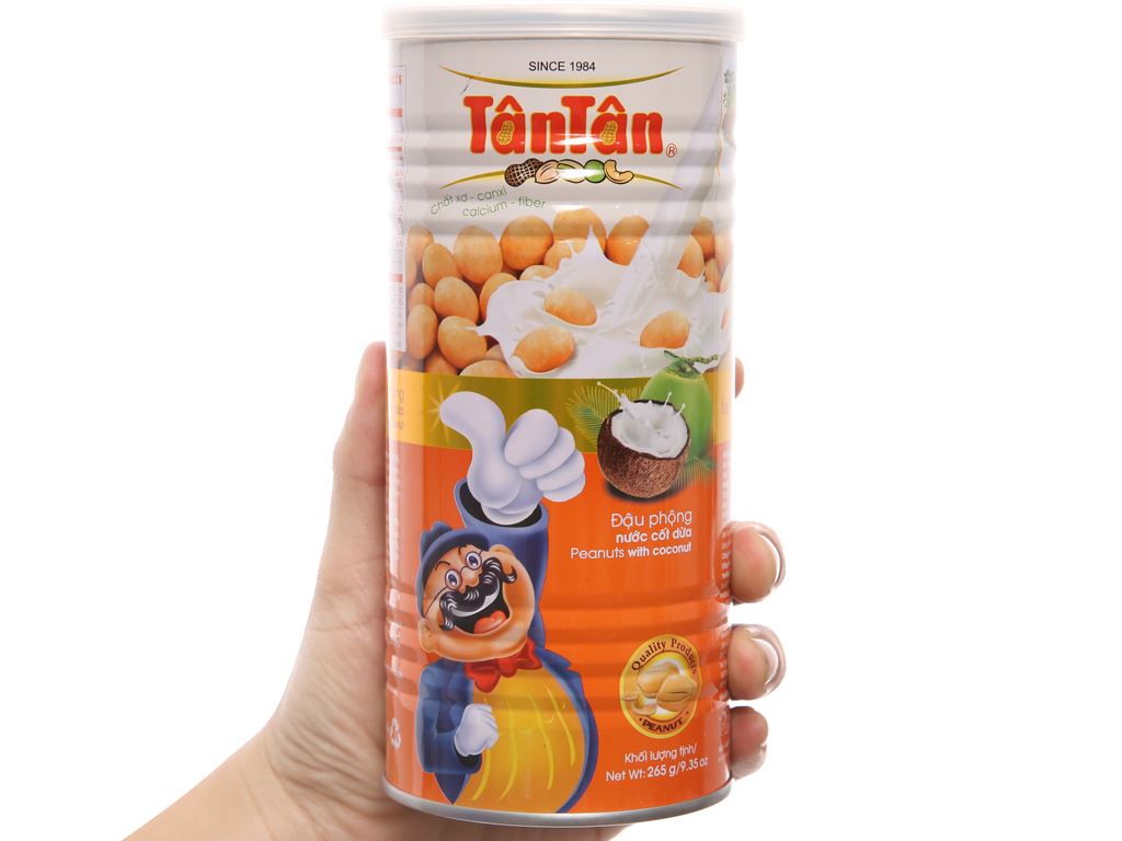 Combo 4 lon Đậu phộng Nước cốt dừa Tân Tân 265g