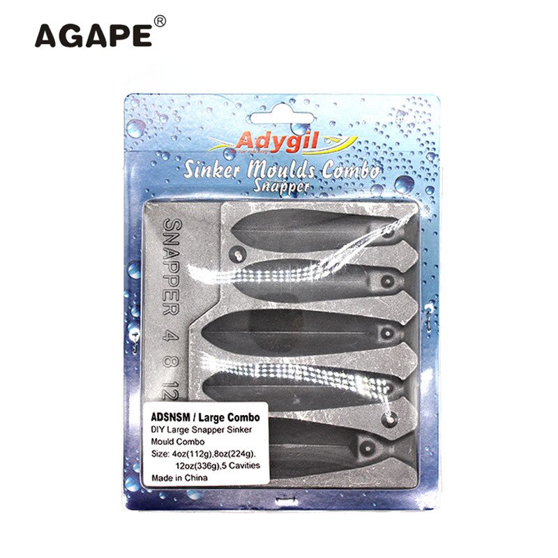 Adygil DIY Fishing Snapper Sinker Mould ADSNSM/Large Combo Snapper
