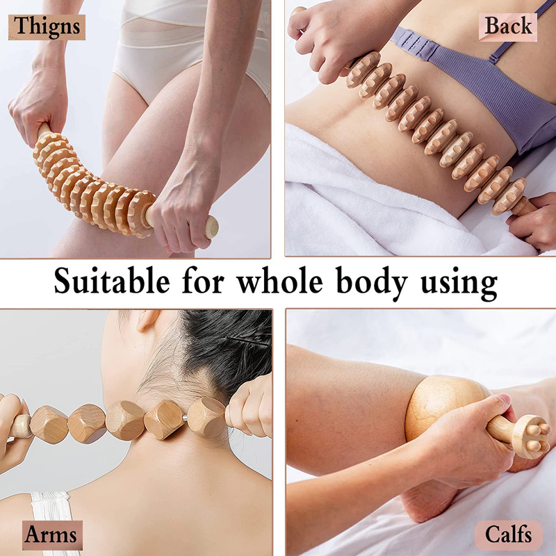 Yuanyan Wood Therapy Massage Tools for Body Shaping,Anti Cellulite Lymphatic Drainage,Professional Wooden Massage for Waist Sculpting. 