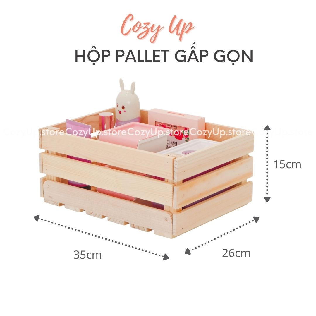 Hộp Pallet Gấp Gọn - Thùng Gỗ Trang Trí
