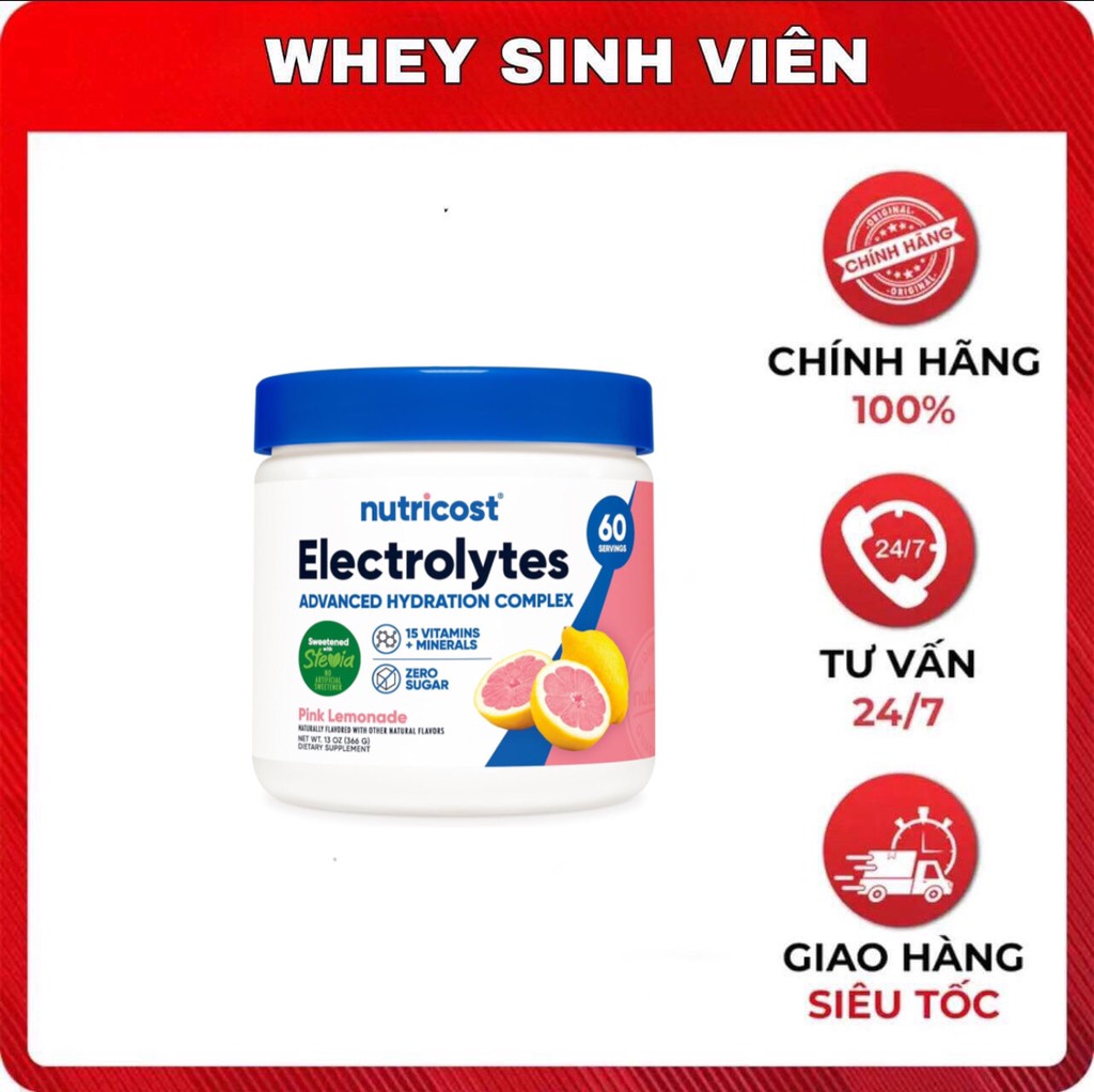 [Chính hãng] Điện Giải Nutricost Electrolytes Powder 60 lần dùng