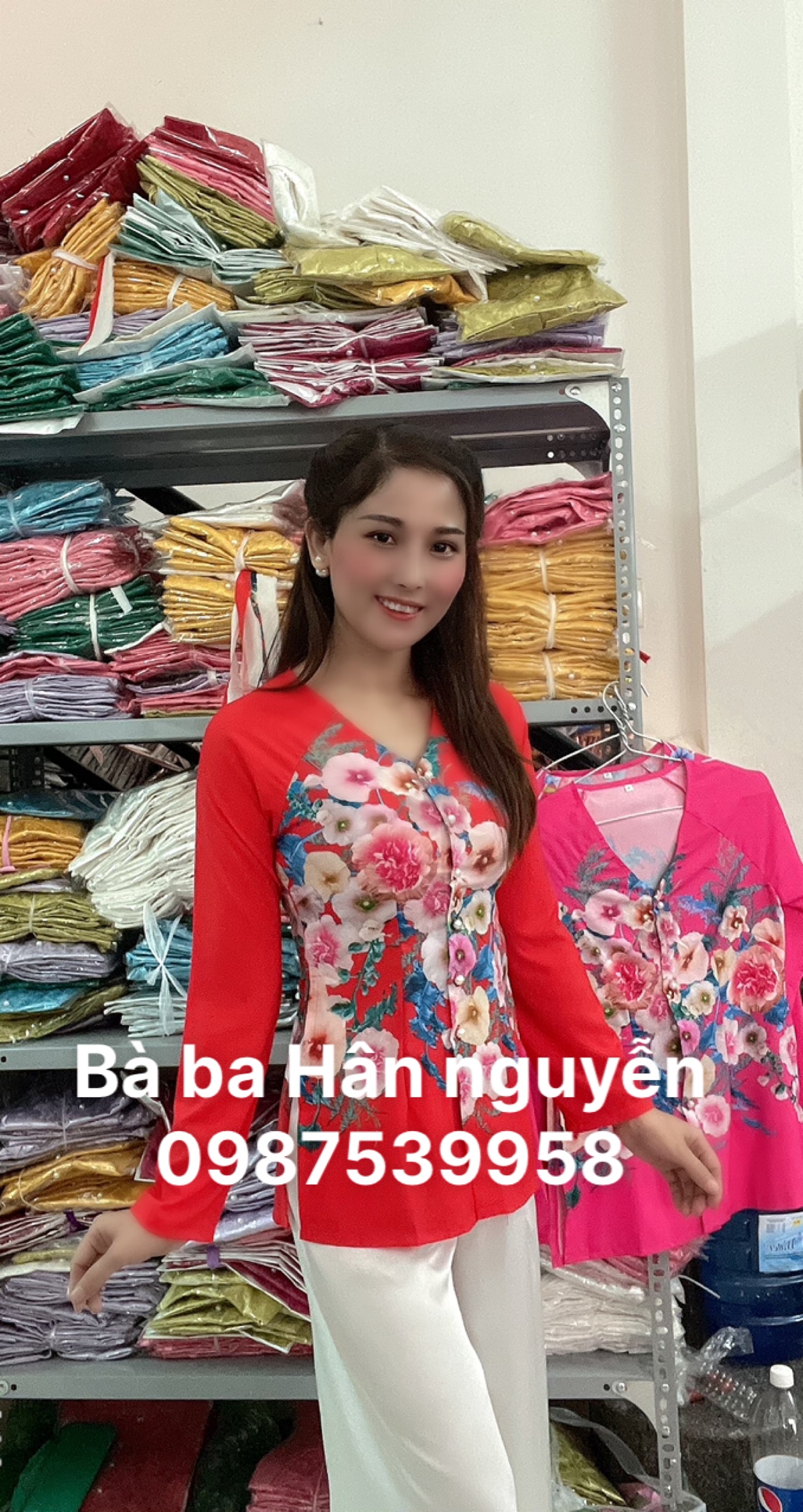 ÁO BÀ BA IN HOA GIỮA ( ÁO LẺ_)