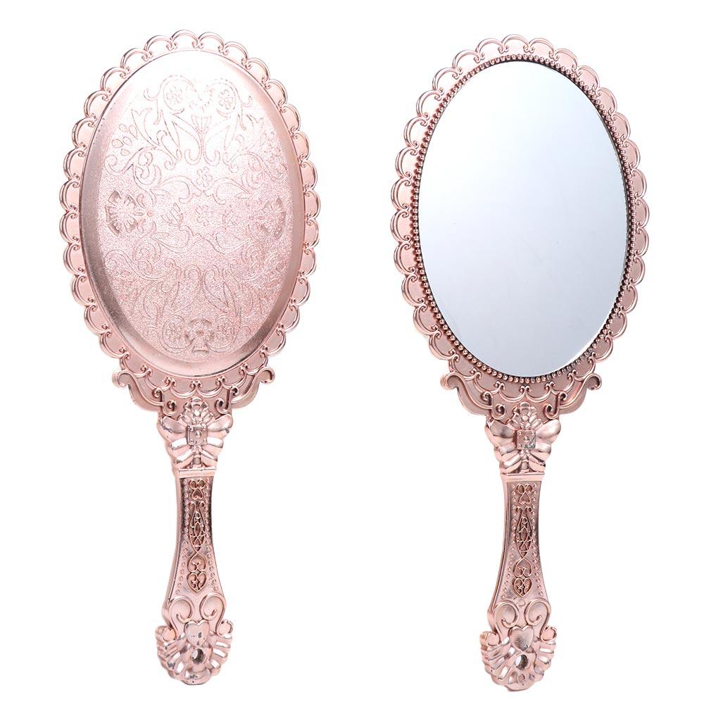 Creative High Definition Handheld Mirror Pattern Handle Easy to Carry Carved Small Mirror Odorless Portable Dressing Mirror Living Room. 