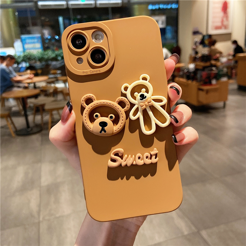 Ốp Lưng Basic Camera Nổi - Mẫu Gấu Thỏ Sweet