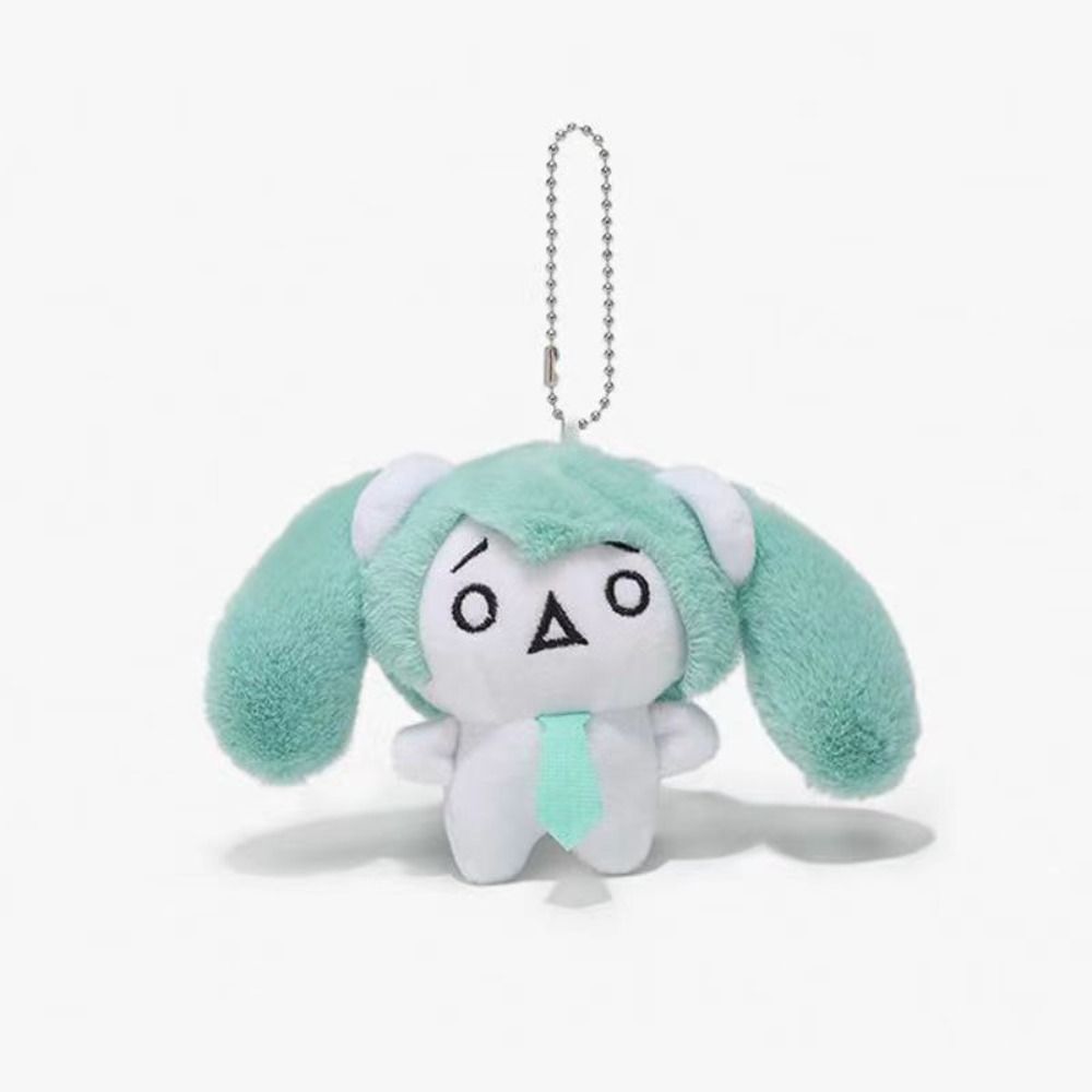 JPTD Soft Snow Keychain Fluffy Plushy Kaomoji Pendant Creative Plush Stuffed Bandai Hatsune Miku Doll Backpack Decor. 