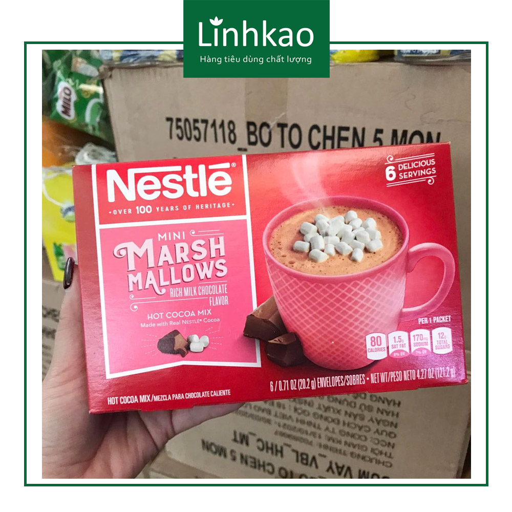 Bột Cacao hòa tan Nestle Mini Marsh Mallows 121.2gr (6 gói)